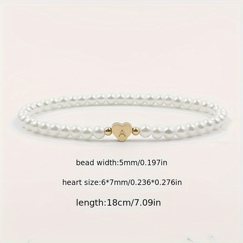 Chic Armband mit Herzinitiale (A–Z)