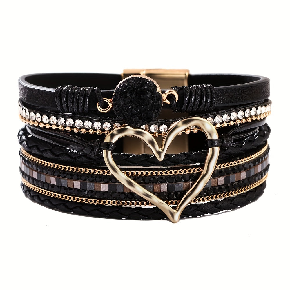 Boho Multistrat Lederarmband