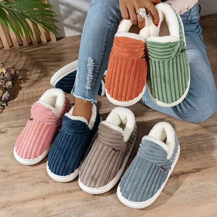 Damen Warme Pantoffeln – Weiches Sherpa-Fleece, Antirutschsohle für den Hausgebrauch