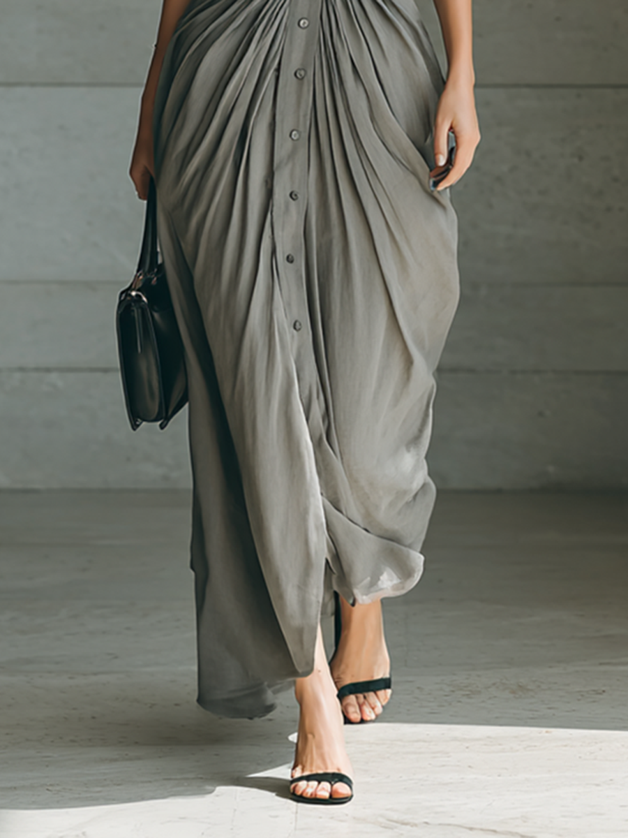 Zéphyrine | Lange Plissee-Kleid