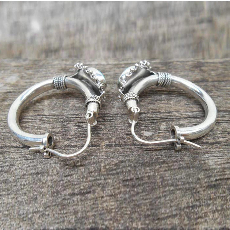 Elegante Ohrringe aus Sterlingsilber mit Türkis