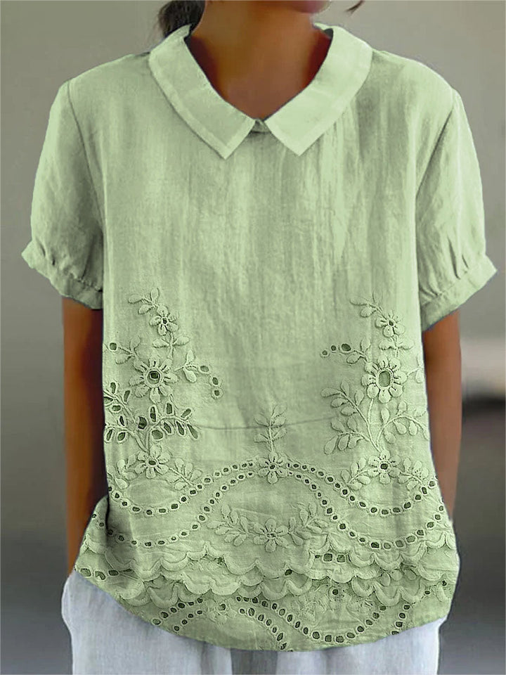 Lily | Floral Besticktes Hemd