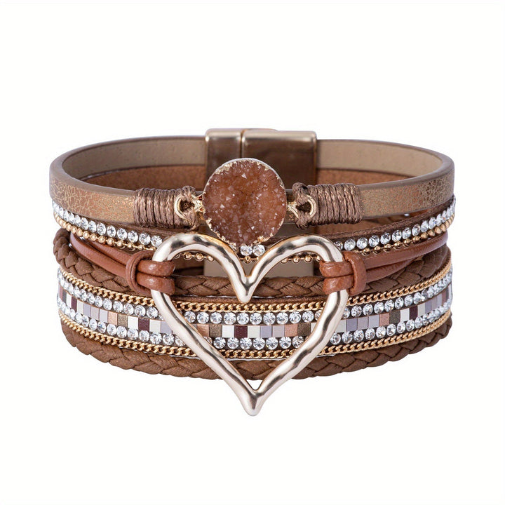 Boho Multistrat Lederarmband