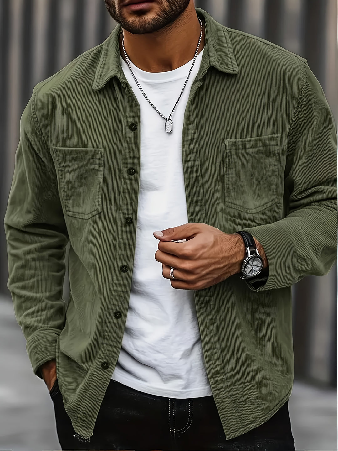 Lässige Cord-Strickjacke