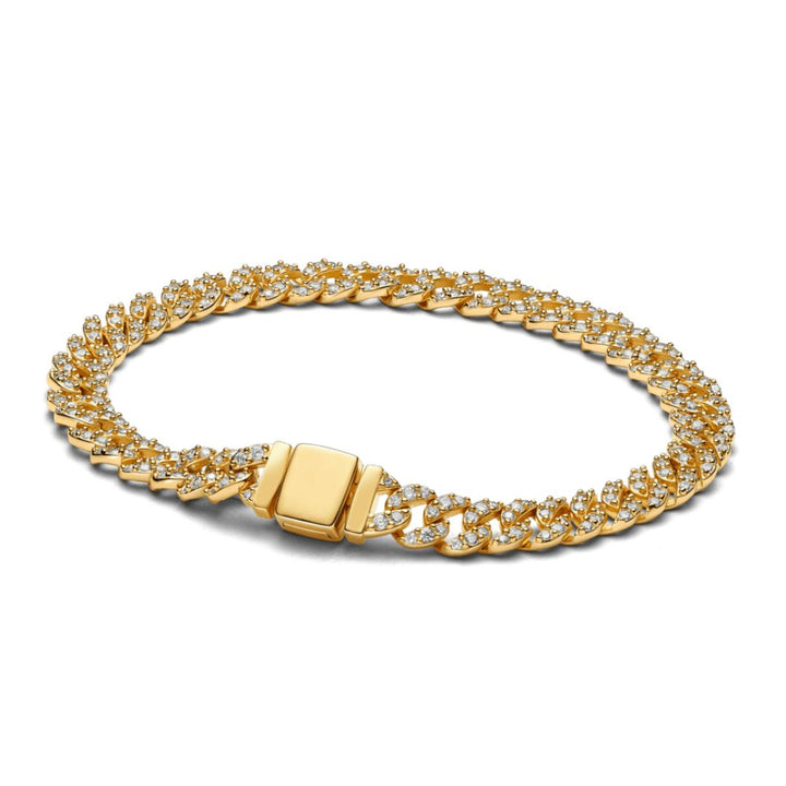 Cuban-Armband mit Moissanit