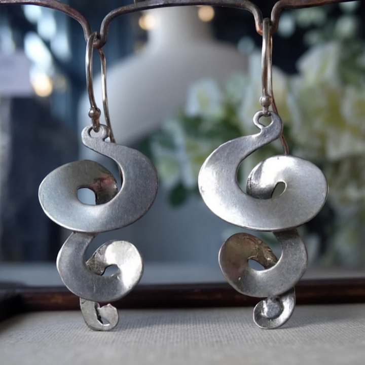 Vintage Silber Spiral Ohrringe
