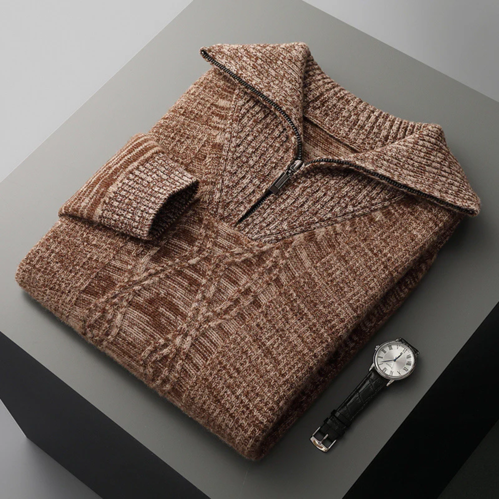 Taranto Pullover aus Merinowolle mit Reißverschluss