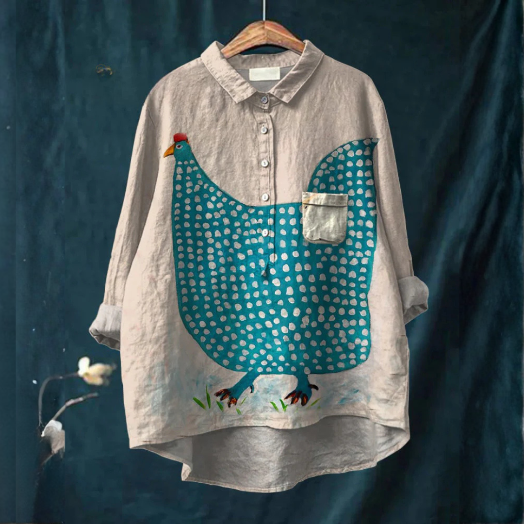 Henriette | Verspielt gepunktetes Huhn T-Shirt