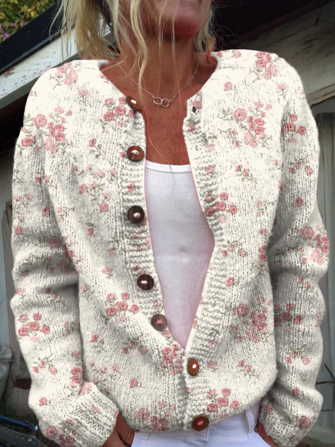 Evanthea™ | Vintage Floral Strickjacke
