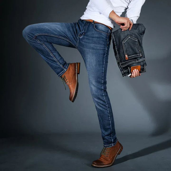 Hochwertige, vierwege dehnbare Slim-Fit-Jeans für Herren