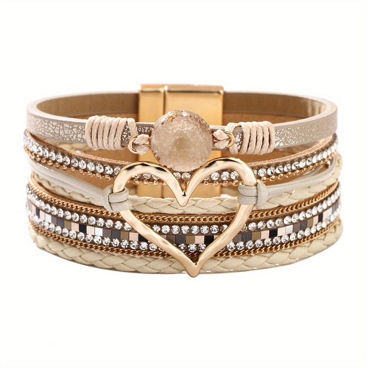 Boho Multistrat Lederarmband