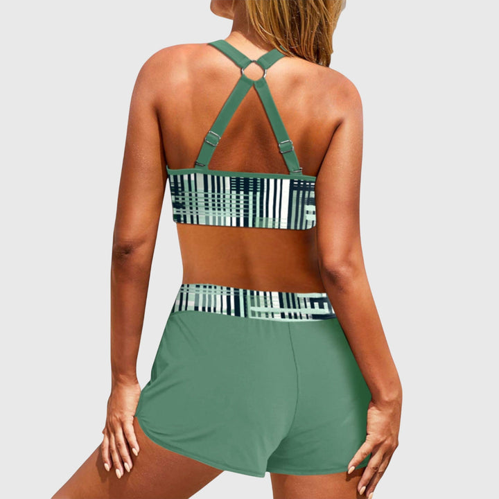 Janelle - Gerippter Hochgeschnittener Bikini
