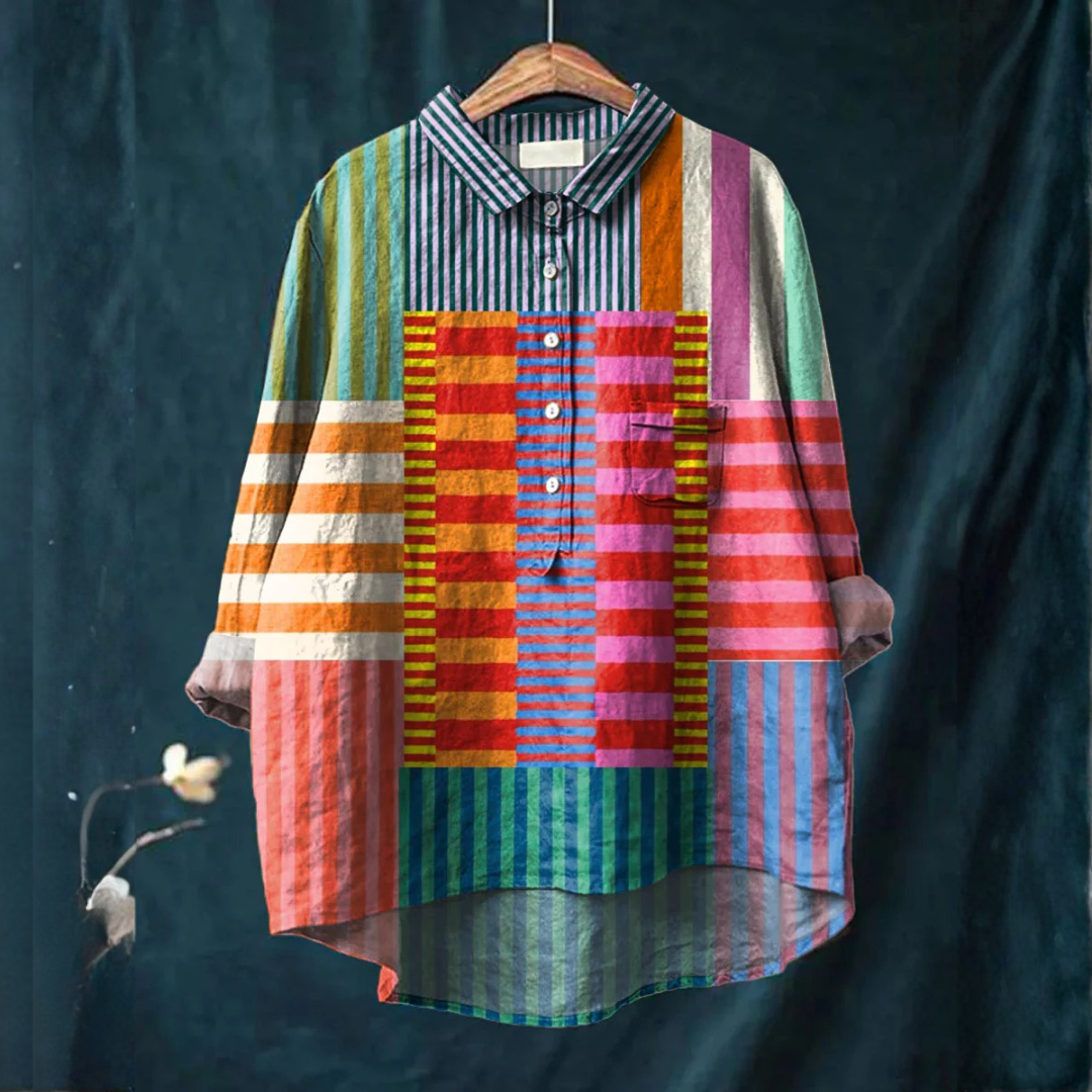 Marcella™ | Elegante Leinenbluse mit Print