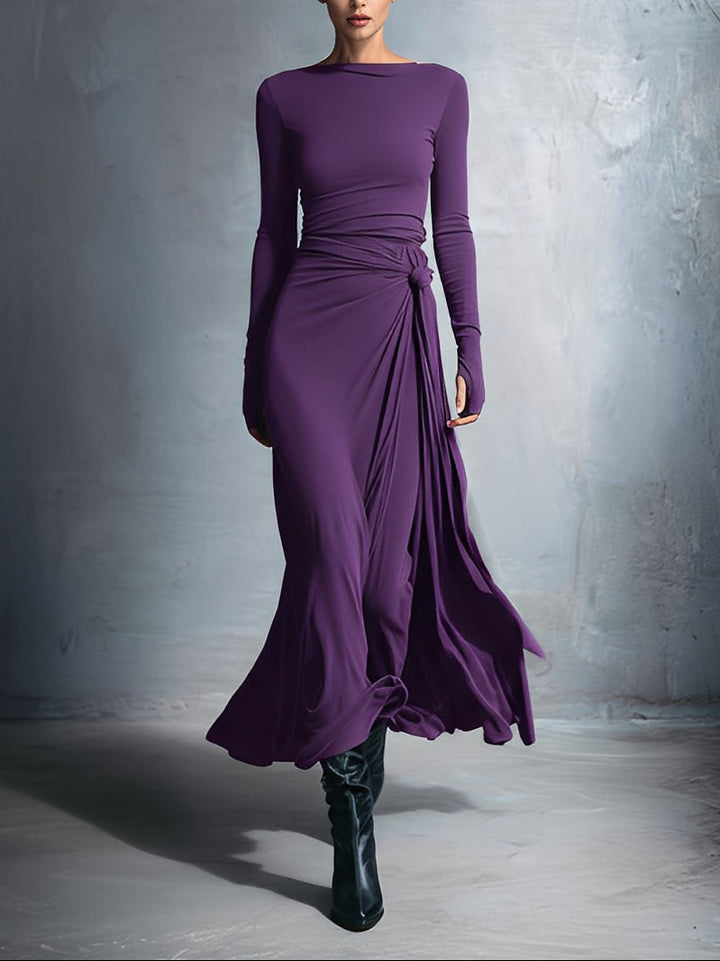 Naomie | Maxikleid mit Seidenknoten