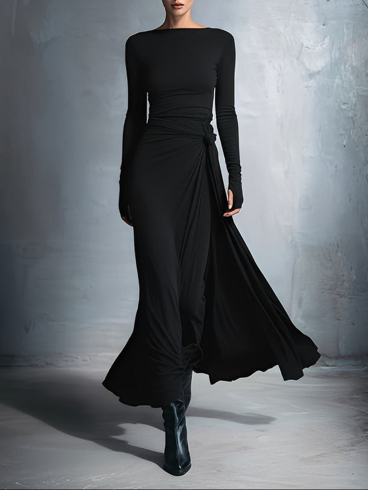 Naomie | Maxikleid mit Seidenknoten