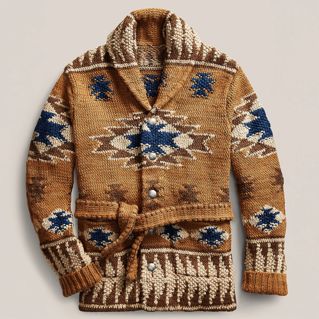 Elegante Jacquard-Strickjacke