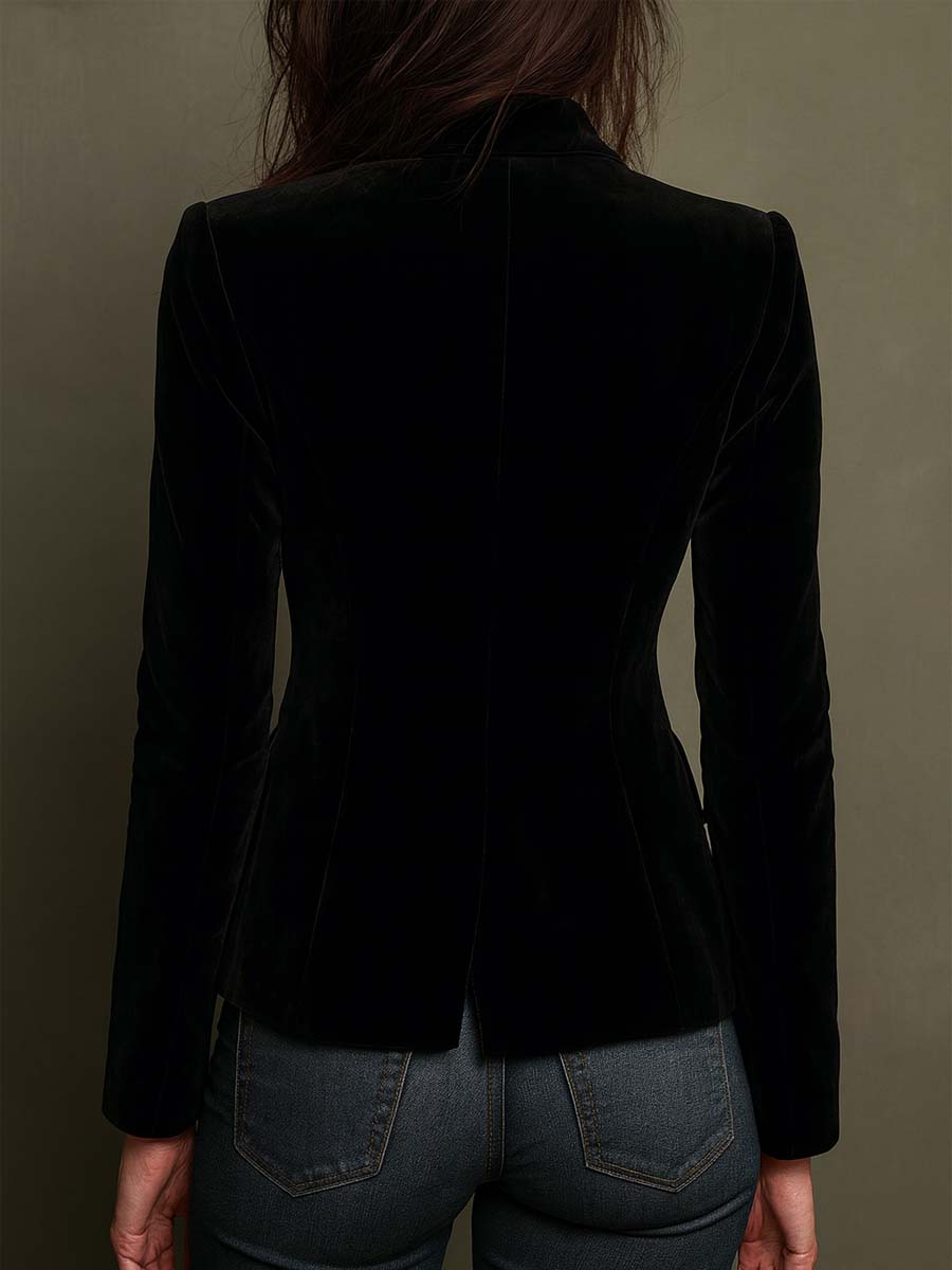 María - Bestickter Blazer mit mehrfarbigem Blumenmuster