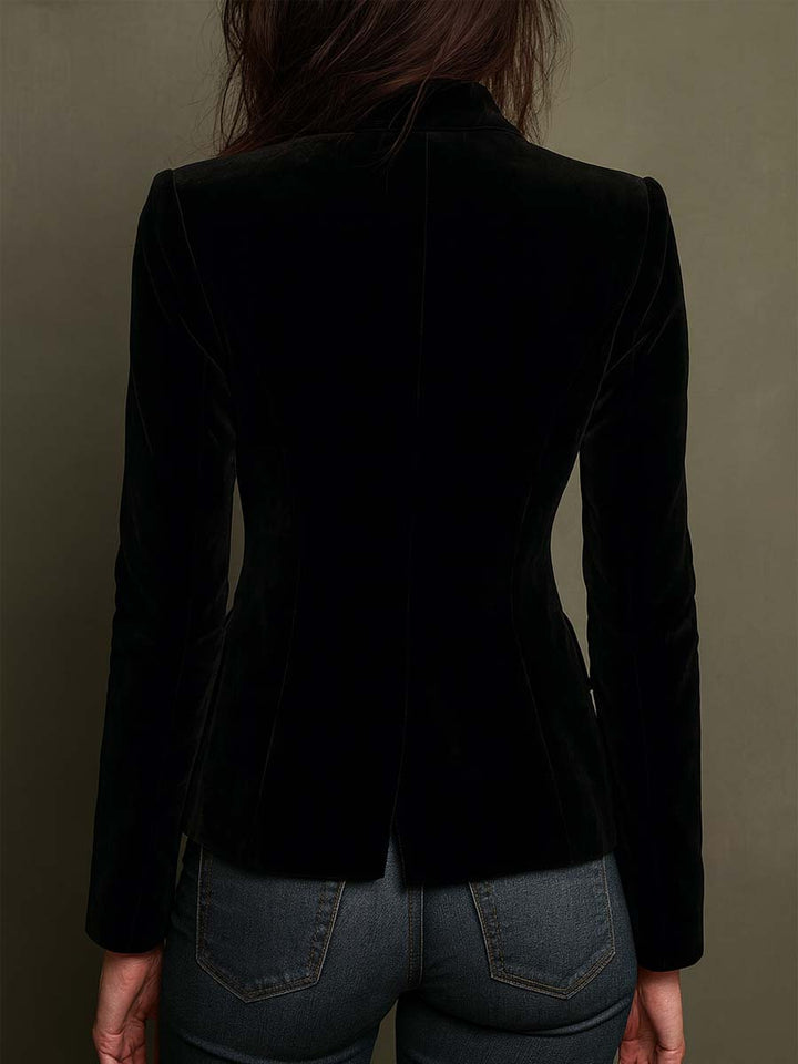 María - Bestickter Blazer mit mehrfarbigem Blumenmuster
