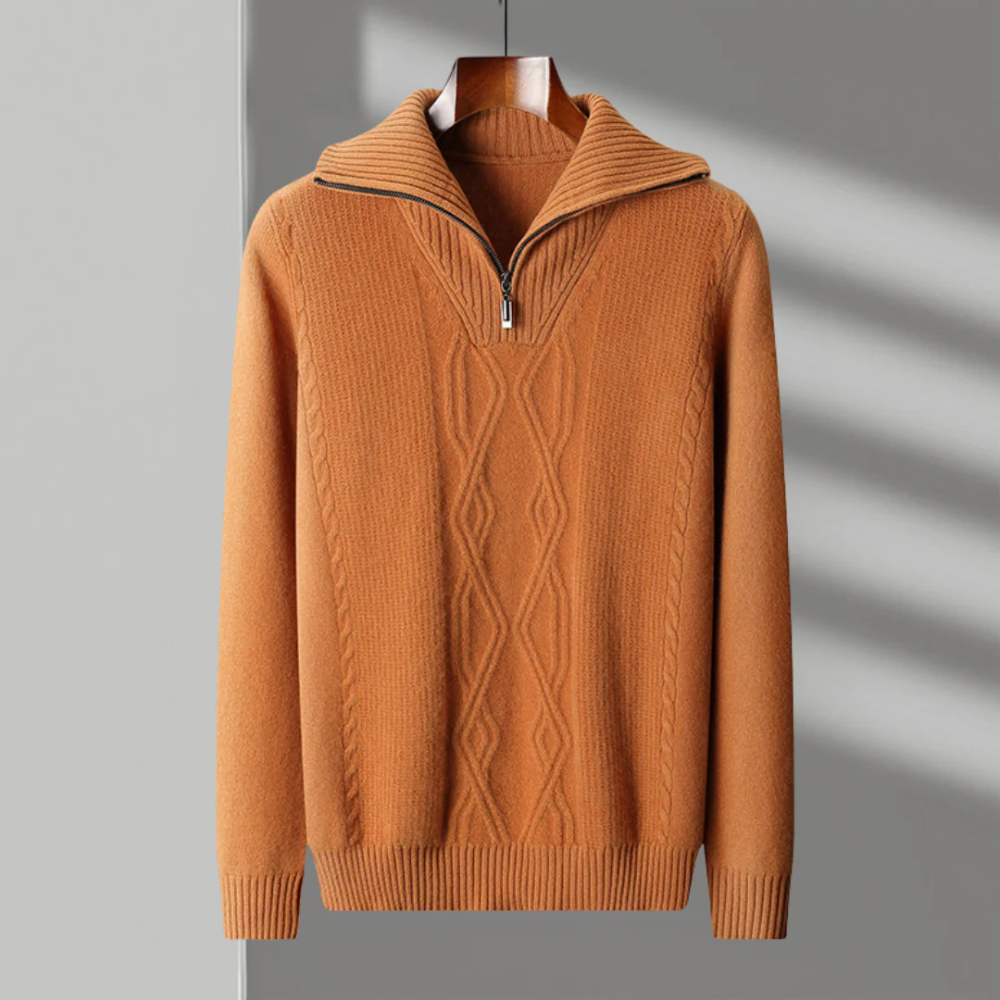 Taranto Pullover aus Merinowolle mit Reißverschluss