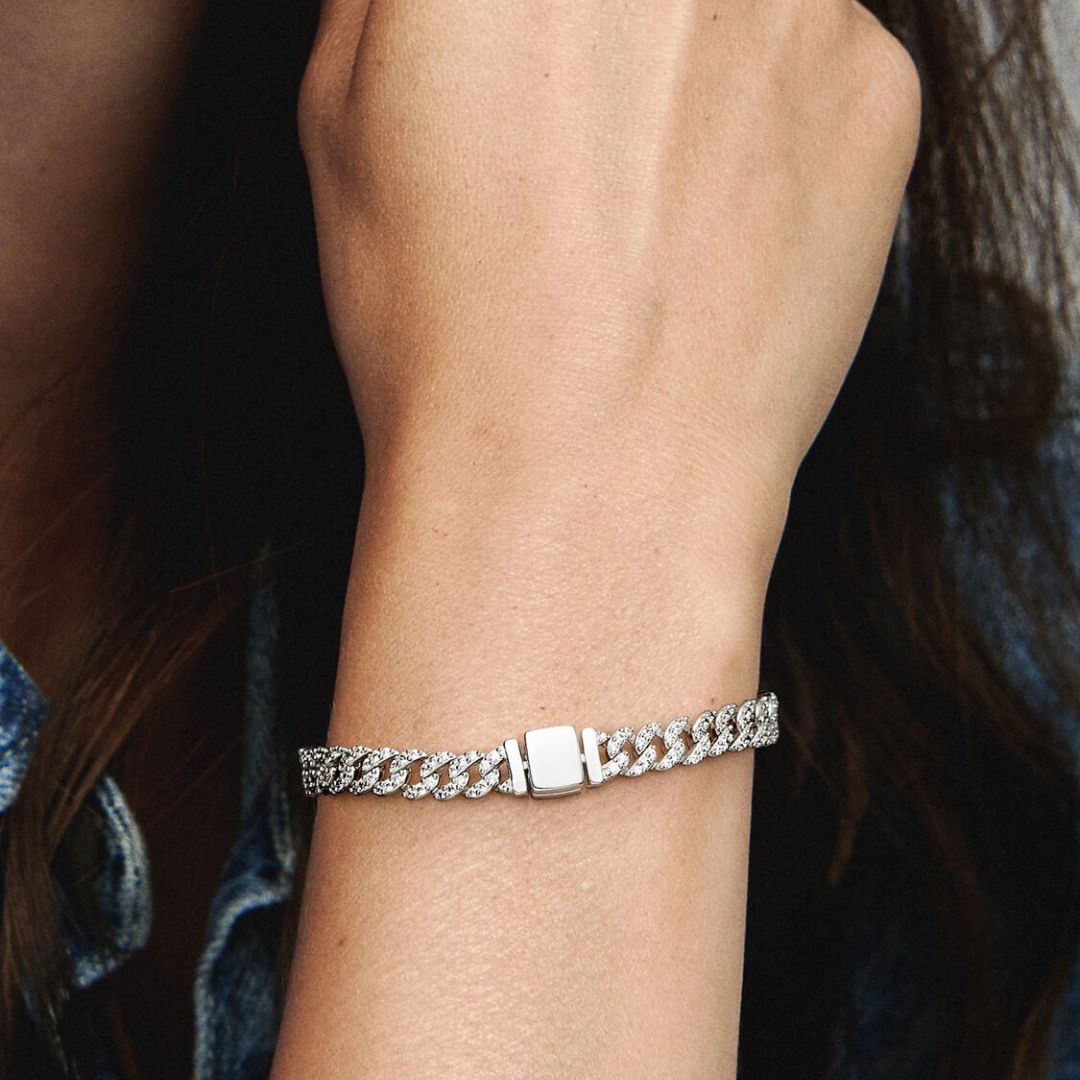 Cuban-Armband mit Moissanit