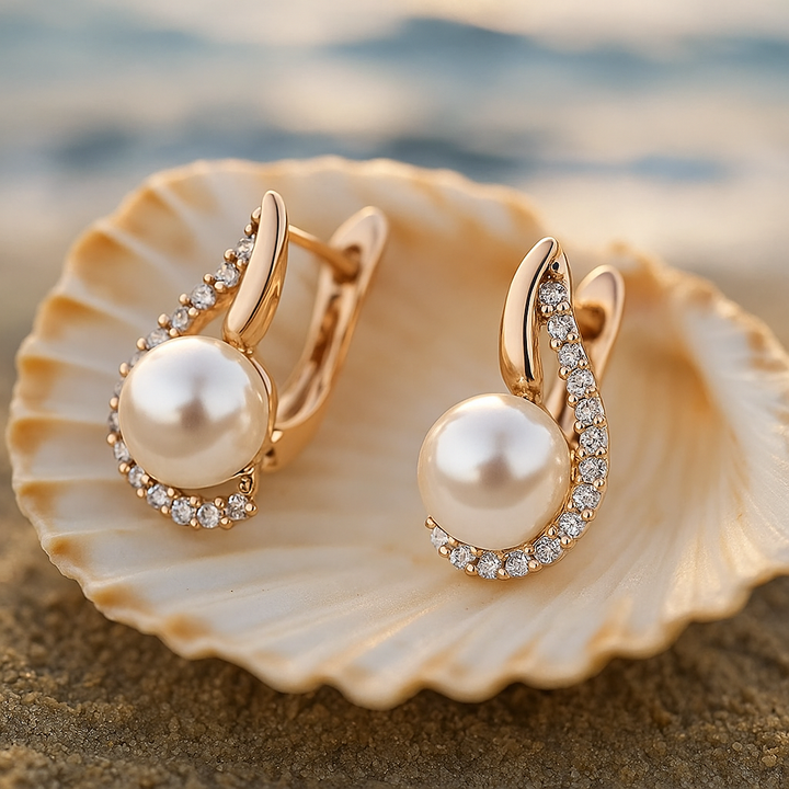 Lorelei | Knopfohrringe mit Perle