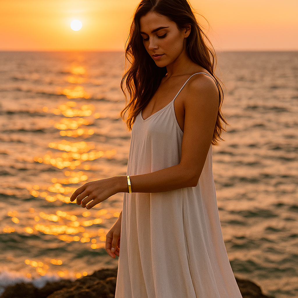 Coralia | Goldene Linie Armband