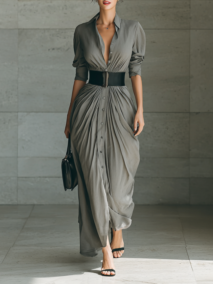 Zéphyrine | Lange Plissee-Kleid
