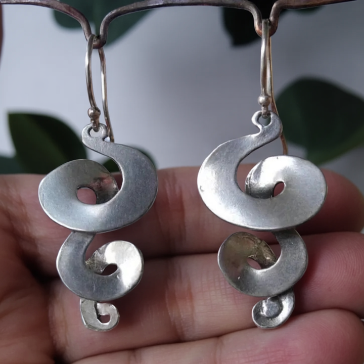 Vintage Silber Spiral Ohrringe