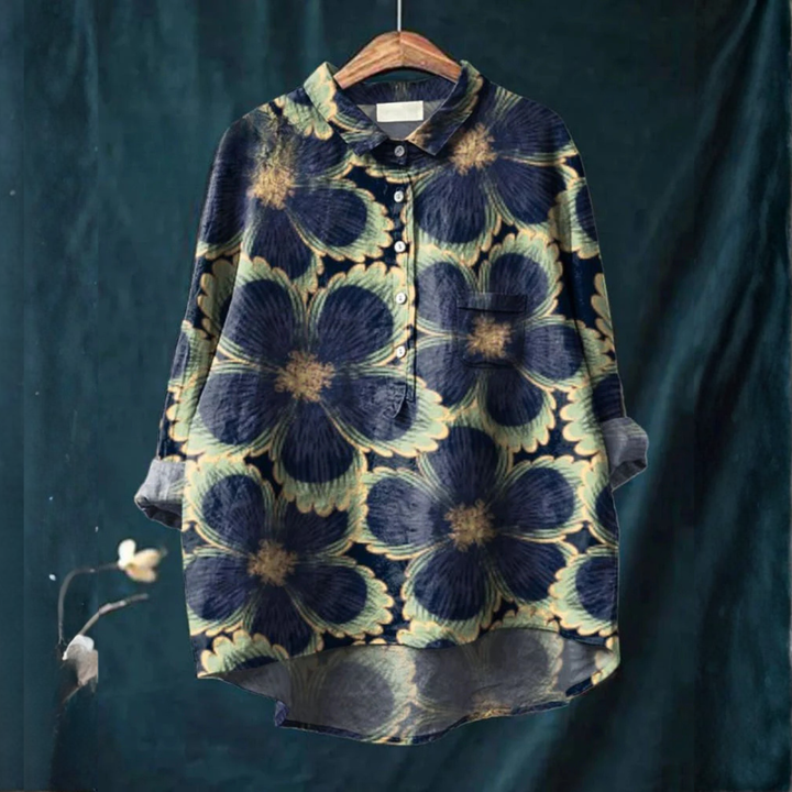 Soleil™ | Zeitlose Leinenbluse mit Print