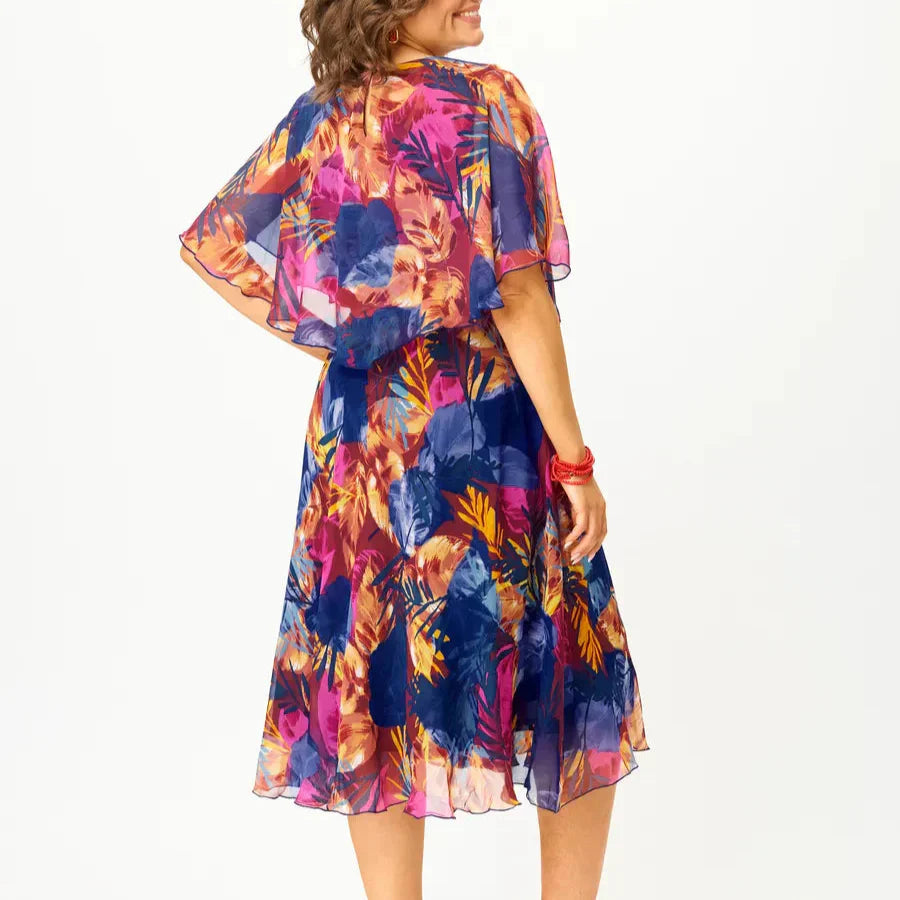Yvonne - Elegantes Midi-Kleid im Kimono-Stil