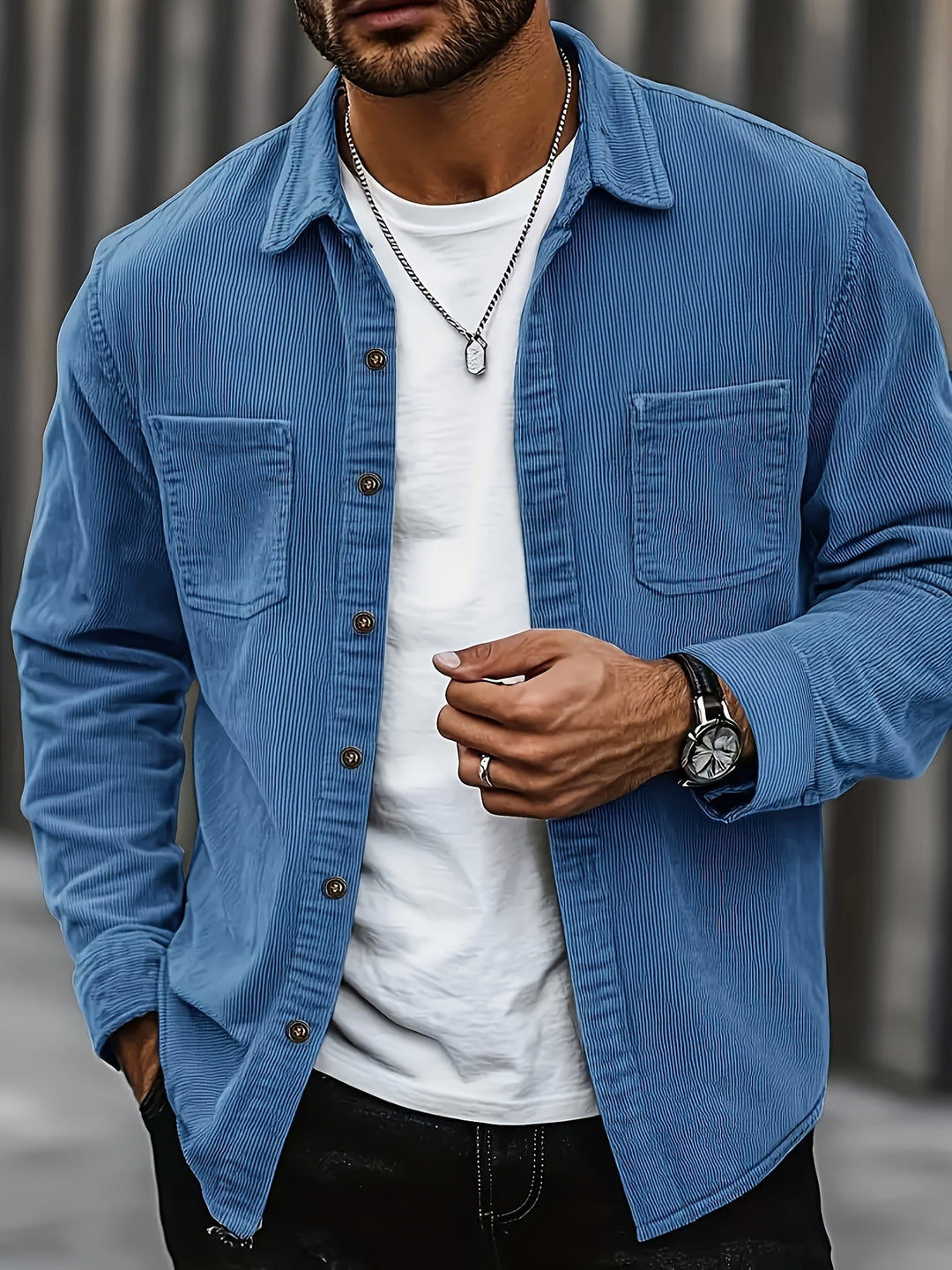 Lässige Cord-Strickjacke