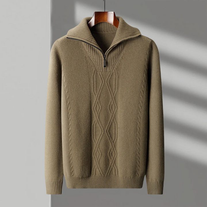 Taranto Pullover aus Merinowolle mit Reißverschluss