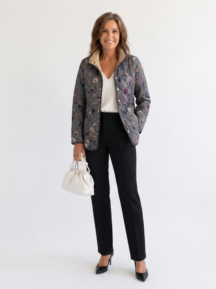 DELACROIX | Steppjacke mit getrockneten Blumen Nathalie