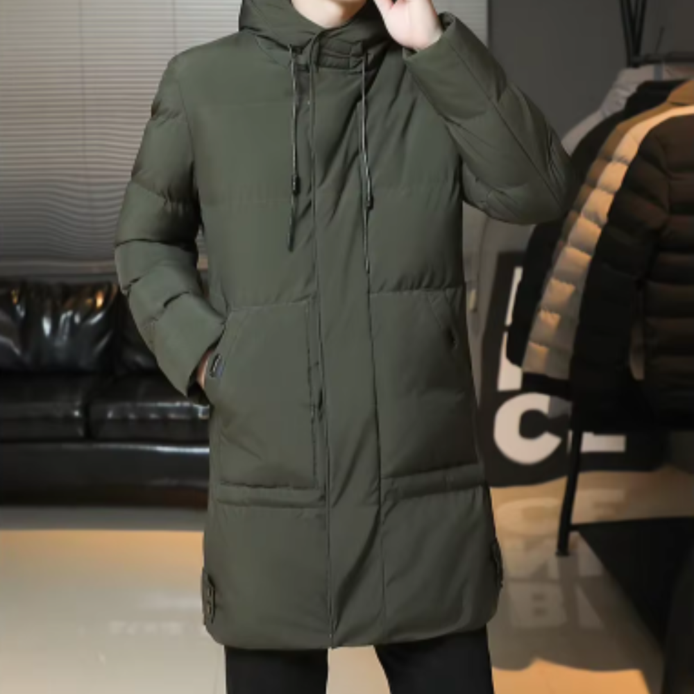 Elegante lange Winterjacke