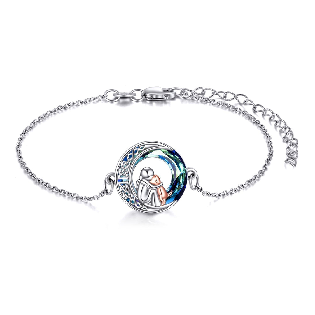 Verstellbares Glücksarmband aus 925er Sterling-Silber mit Hundemotiv
