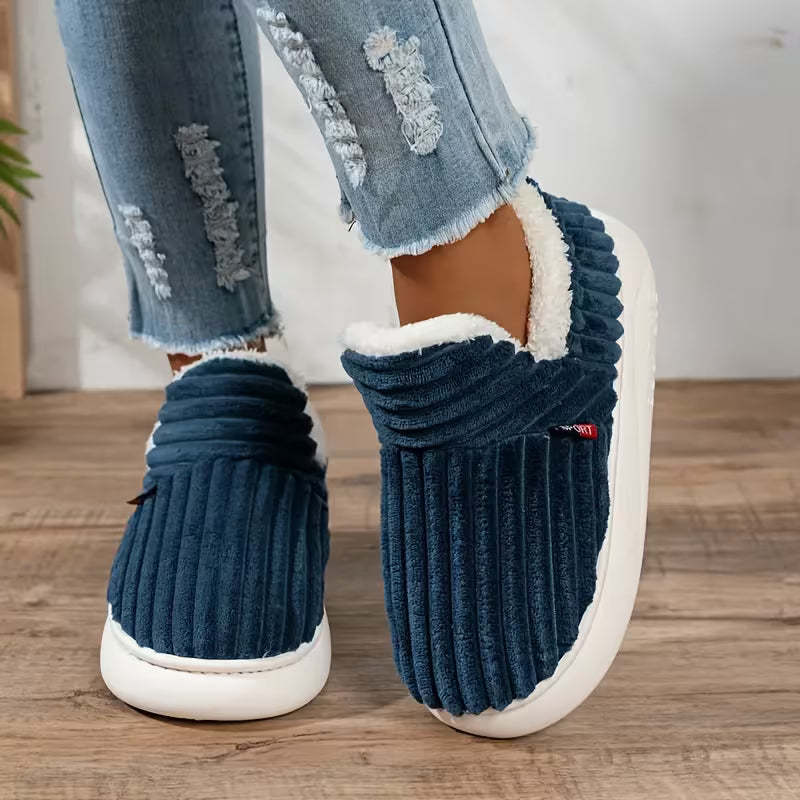 Damen Warme Pantoffeln – Weiches Sherpa-Fleece, Antirutschsohle für den Hausgebrauch