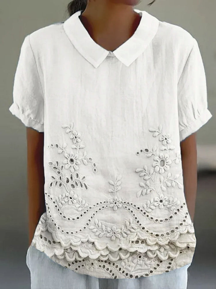 Lily | Floral Besticktes Hemd