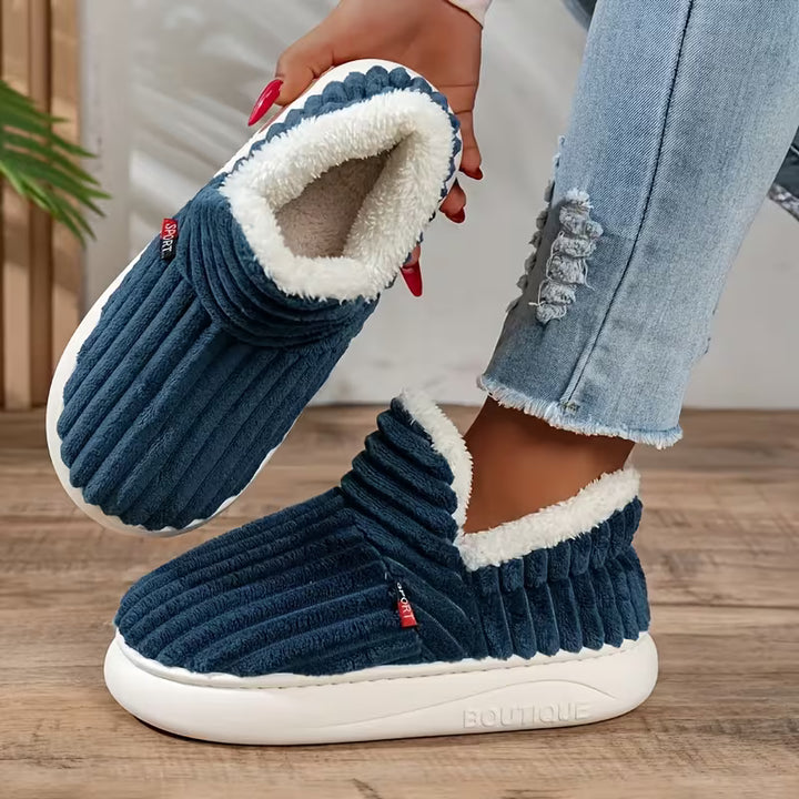 Damen Warme Pantoffeln – Weiches Sherpa-Fleece, Antirutschsohle für den Hausgebrauch