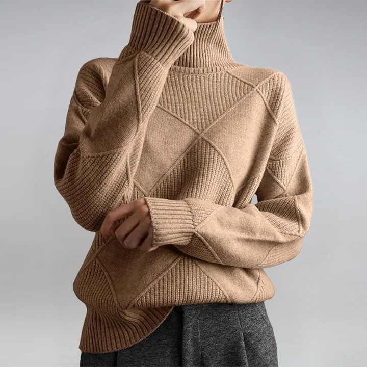 Elena | Luxuriöser Kaschmir-Rollkragenpullover