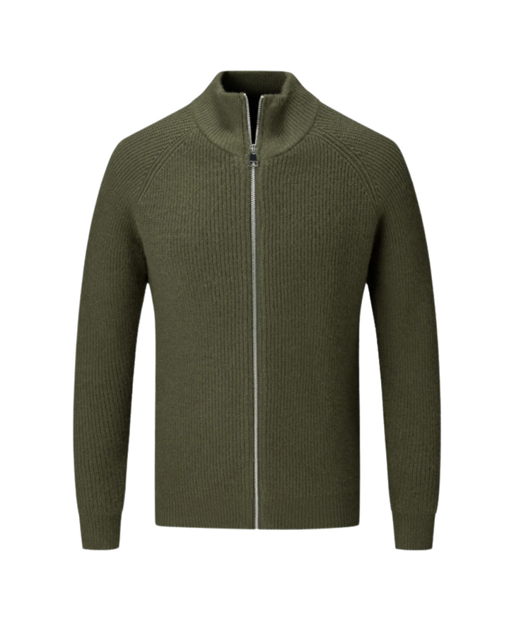 Vier Jahreszeiten Merinowolle Strickjacke mit Reißverschluss