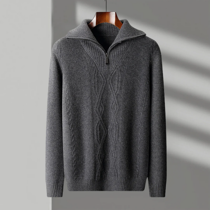 Taranto Pullover aus Merinowolle mit Reißverschluss