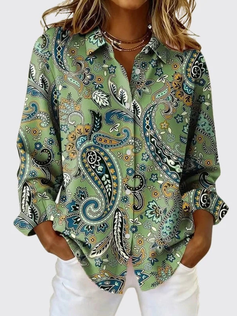 Margrit | Bluse mit Paisley-Print und Knopfleiste