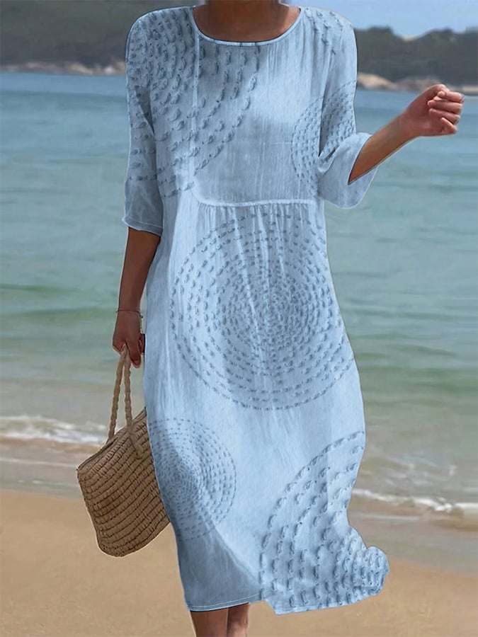 Gesticktes Casual-Kleid für Frauen