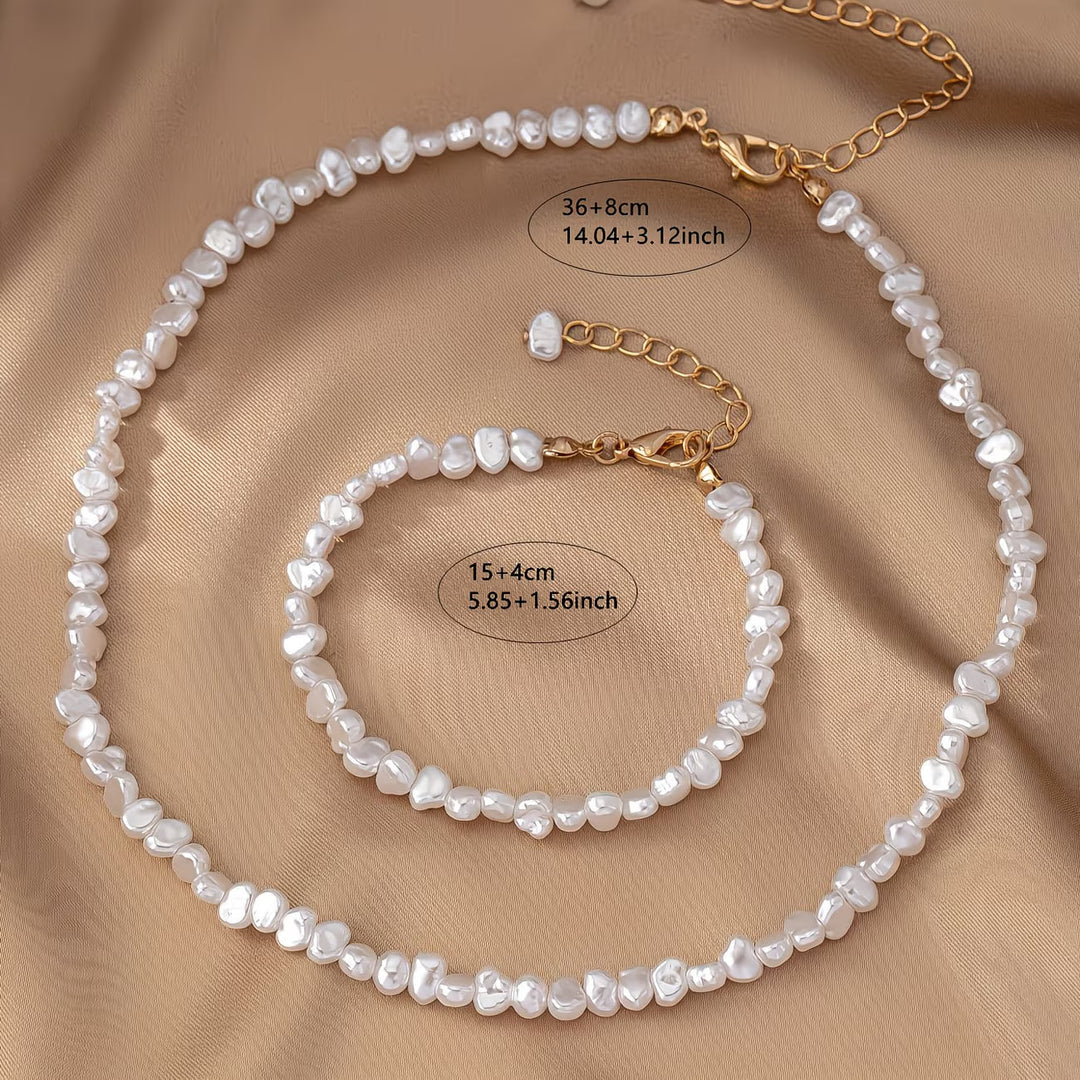 Set aus Barockperlen Halskette und Armband