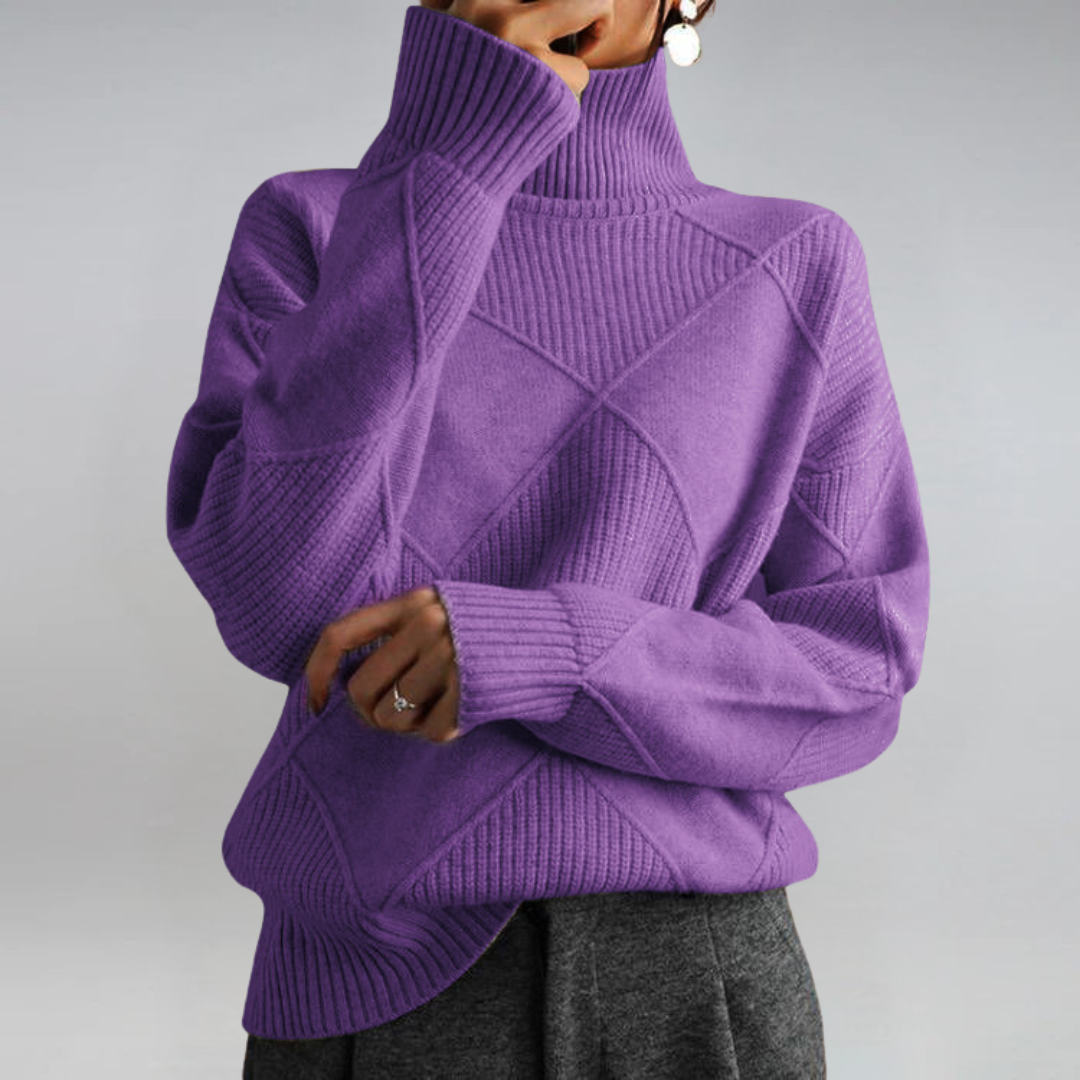 Elena | Luxuriöser Kaschmir-Rollkragenpullover