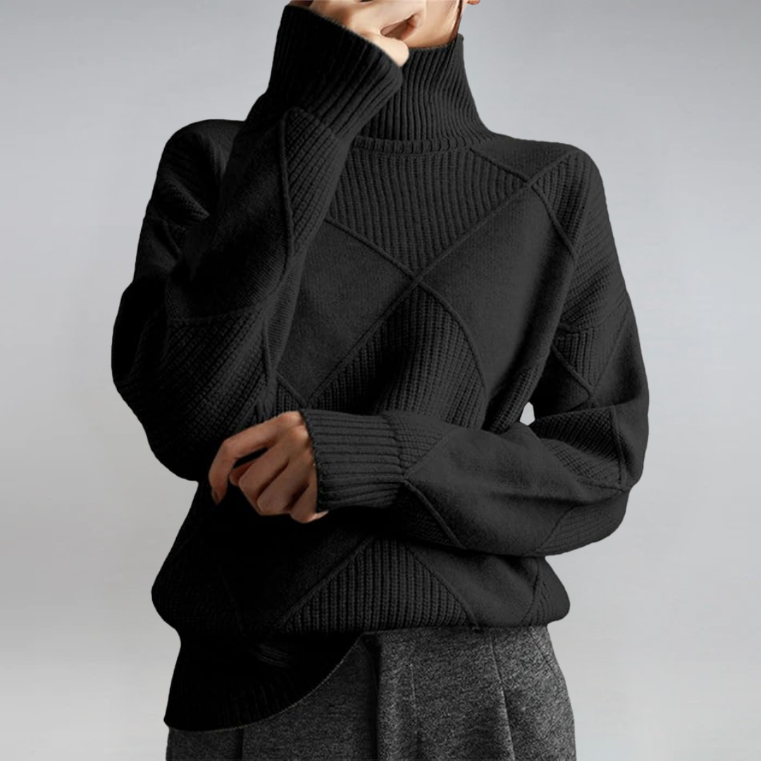 Elena | Luxuriöser Kaschmir-Rollkragenpullover