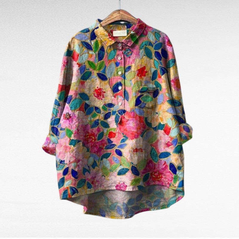 Claire | Elegante Leinen Sommerbluse