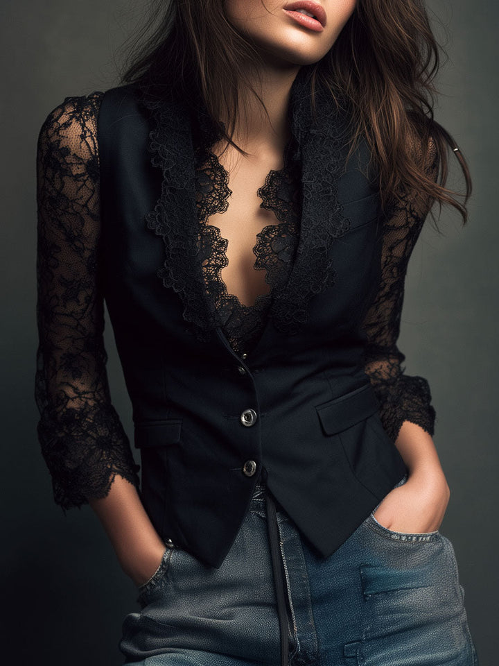Teresa - Blazer mit halbtransparenten Ärmeln