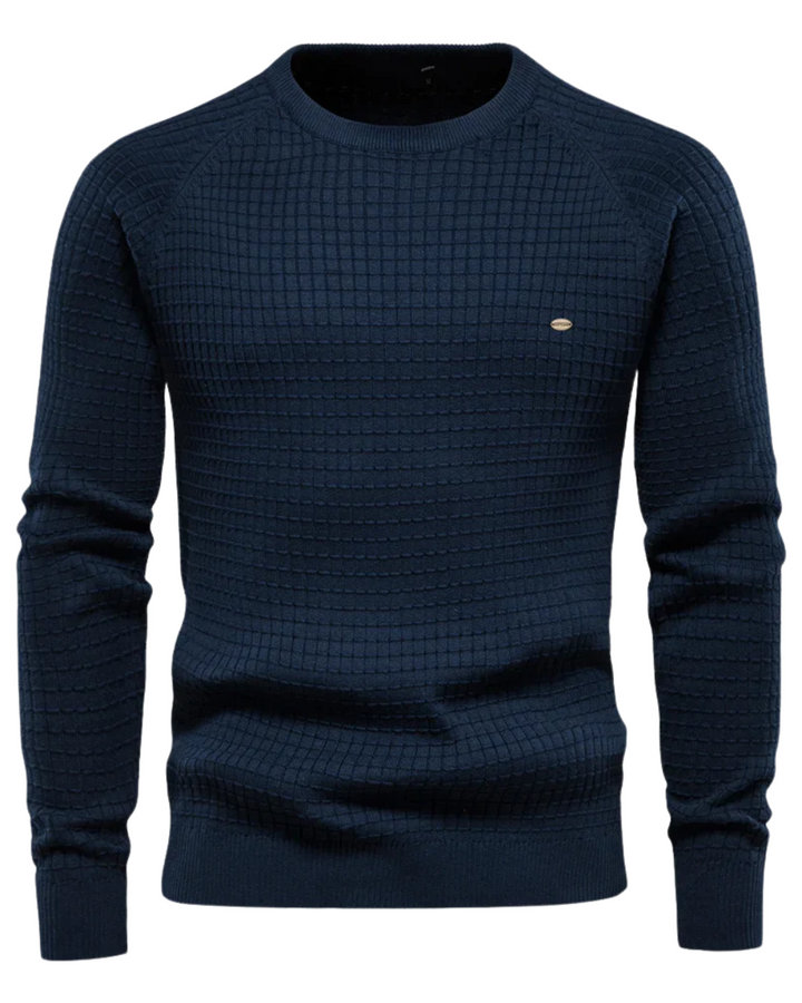 Herrenpullover mit Gittermuster
