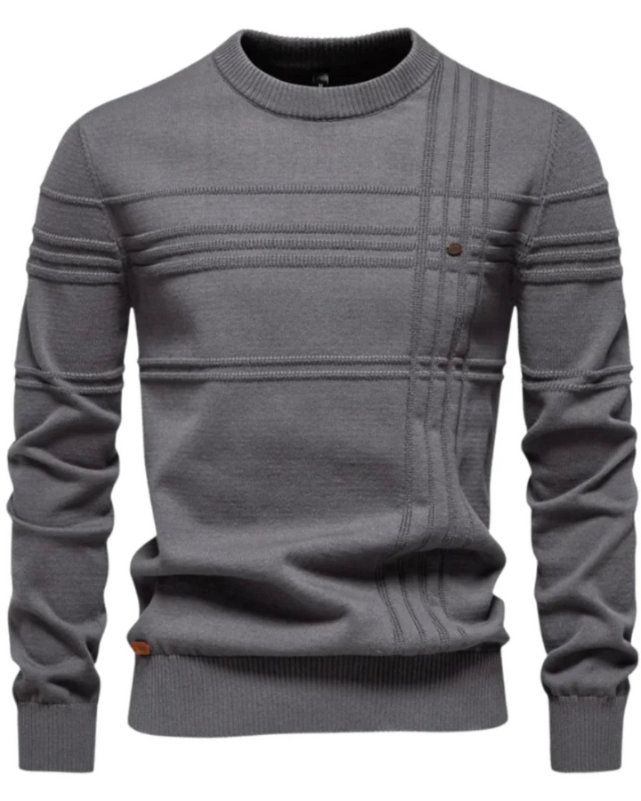 Herrenpullover mit Karomuster